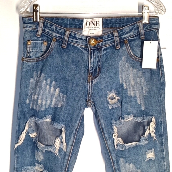 One By One Teaspoon 26 Trashed Cobain Jeans 31x27 - Picture 1 of 11